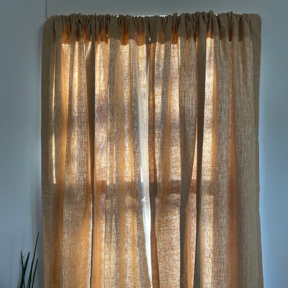 Golden Wheat Lined Curtains - 50"W x 40"L